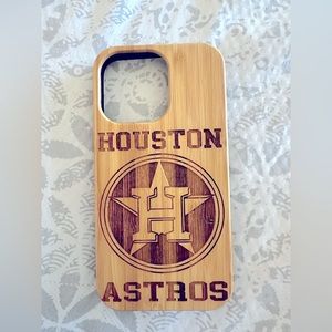 New Custom Wood iPhone 13 Pro Case - Houston Astros